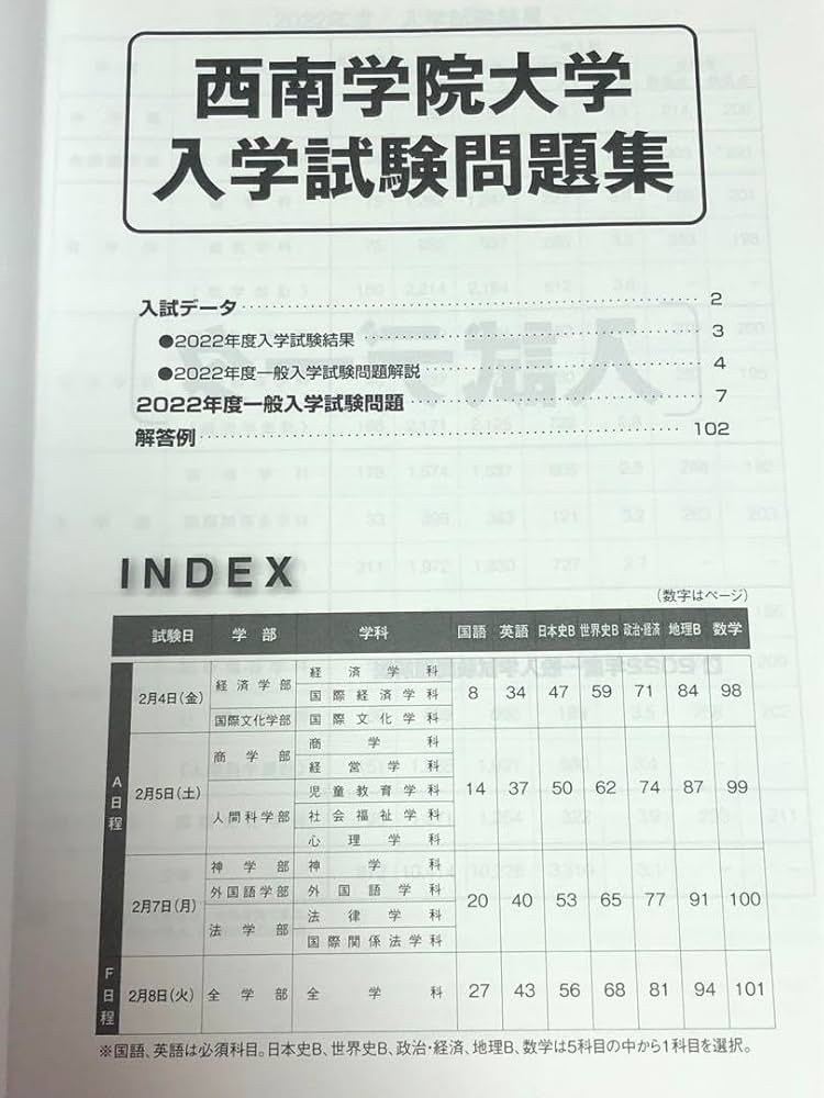 Amazon.co.jp: 西南学院大学 過去問 入学試験問題集 解答例付
